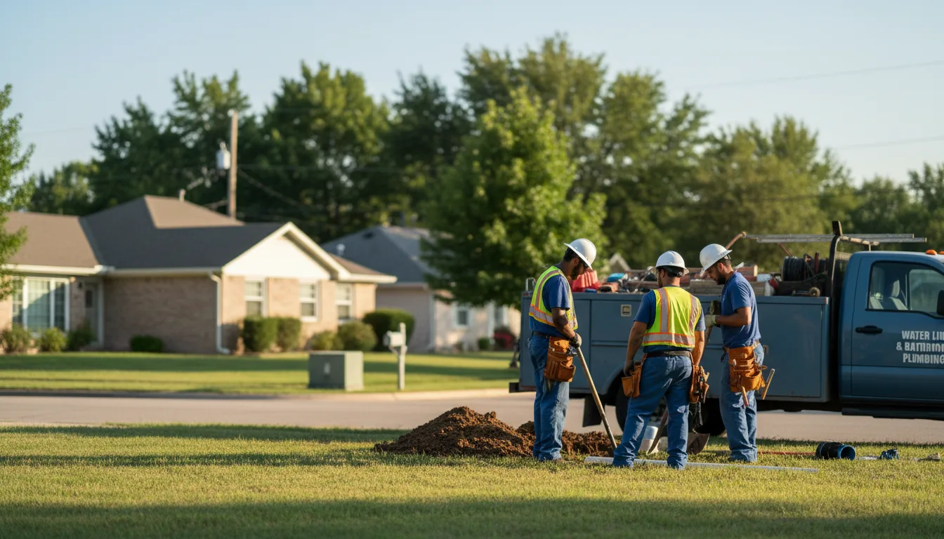 Residential water line and bathroom plumbing service in Manheim, PA